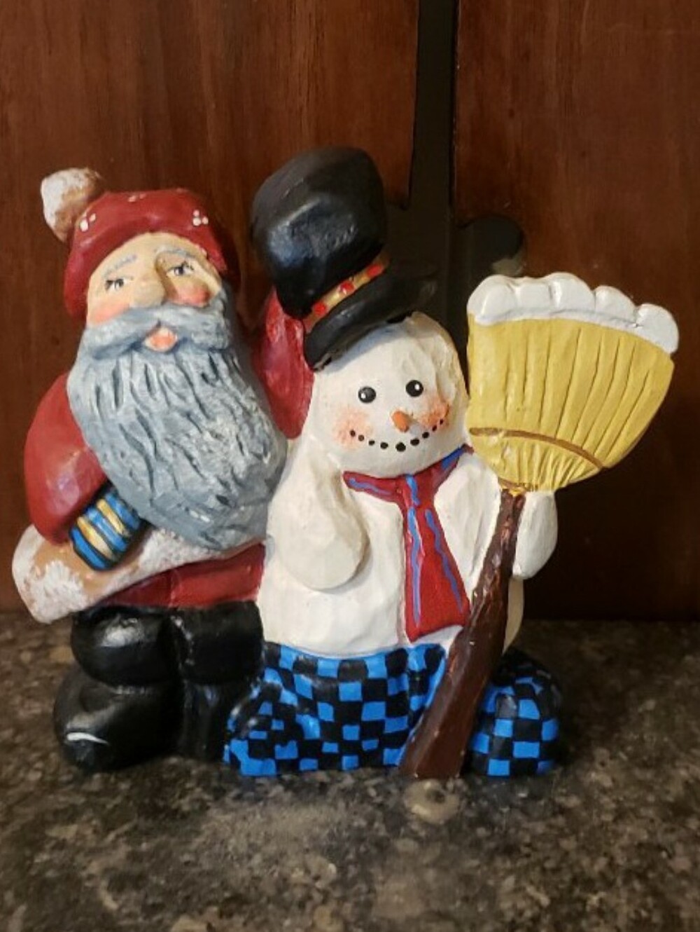 House Of Hatten Paul F Bolinger Santa & Snowman Figurine